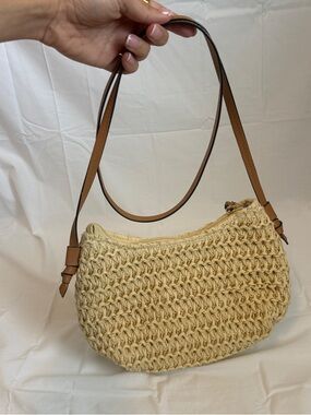 H&M Straw Basket Bag Crossbody Basket Woven Summer Chic French Coastal Basket